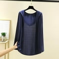 thumbnail image 5 of Fmbrln Womens Plus Size Lightweight Cardigans Long Sleeve Solid Color Hooded Cardigans Loose Comfy Open Front Cardigan Coat Blue 4XL, 5 of 5