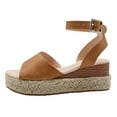 thumbnail image 4 of Apakowa Girls Espadrille Flatform Wedge Sandal Summer Open Toe Platform Sandals (Color : Brown, Size : 12 Little Kid), 4 of 8
