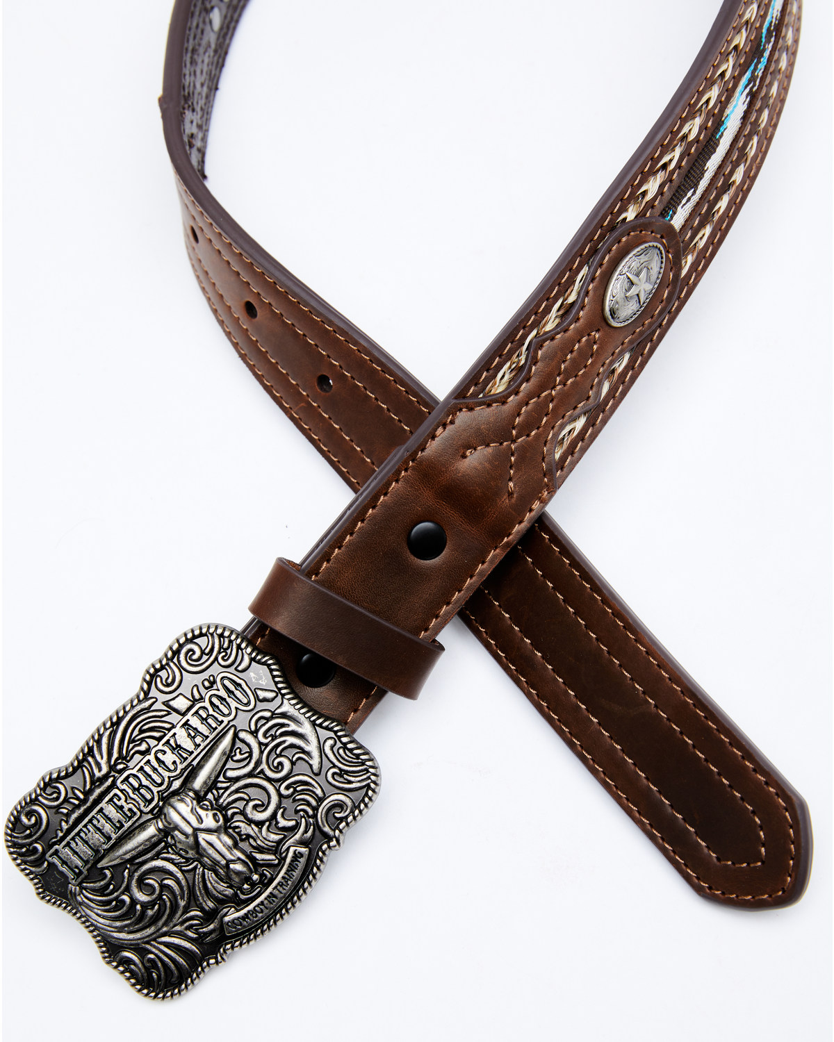 Skinny  Belt ? Giddy up and Moo Moo ? Buckaroo Buckaroo Leather Belts – Buckaroo Leather Products main image 3