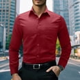 thumbnail image 5 of UVEASISHA Men's Dress Shirts Long Sleeve Regular Fit Button Down Shirt Business Casual Work Shirts Formal Wedding Shirts Wine M, 5 of 8