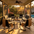 thumbnail image 3 of Lofka 8-Piece Patio Furniture Set, All-Weather Wicker Conversation Set with 2 Loveseats, 4 Rocking Chairs, 2 Glass Coffee Tables, Outdoor Furniture for Backyard, Balcony, Deck, Porch, Gray Cushions, 3 of 11
