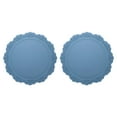 thumbnail image 1 of Juego de 2 manteles individuales redondos de silicona Uxcell, manteles de 14" para mesa de comedor, resistentes al calor, impermeables y a prueba de aceite, color azul, 1 of 7