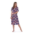 thumbnail image 6 of CATALOG CLASSICS Womens Muumuu House Dress Lounger Short Sleeve with pockets 42" - Purple/Red Large, 6 of 6