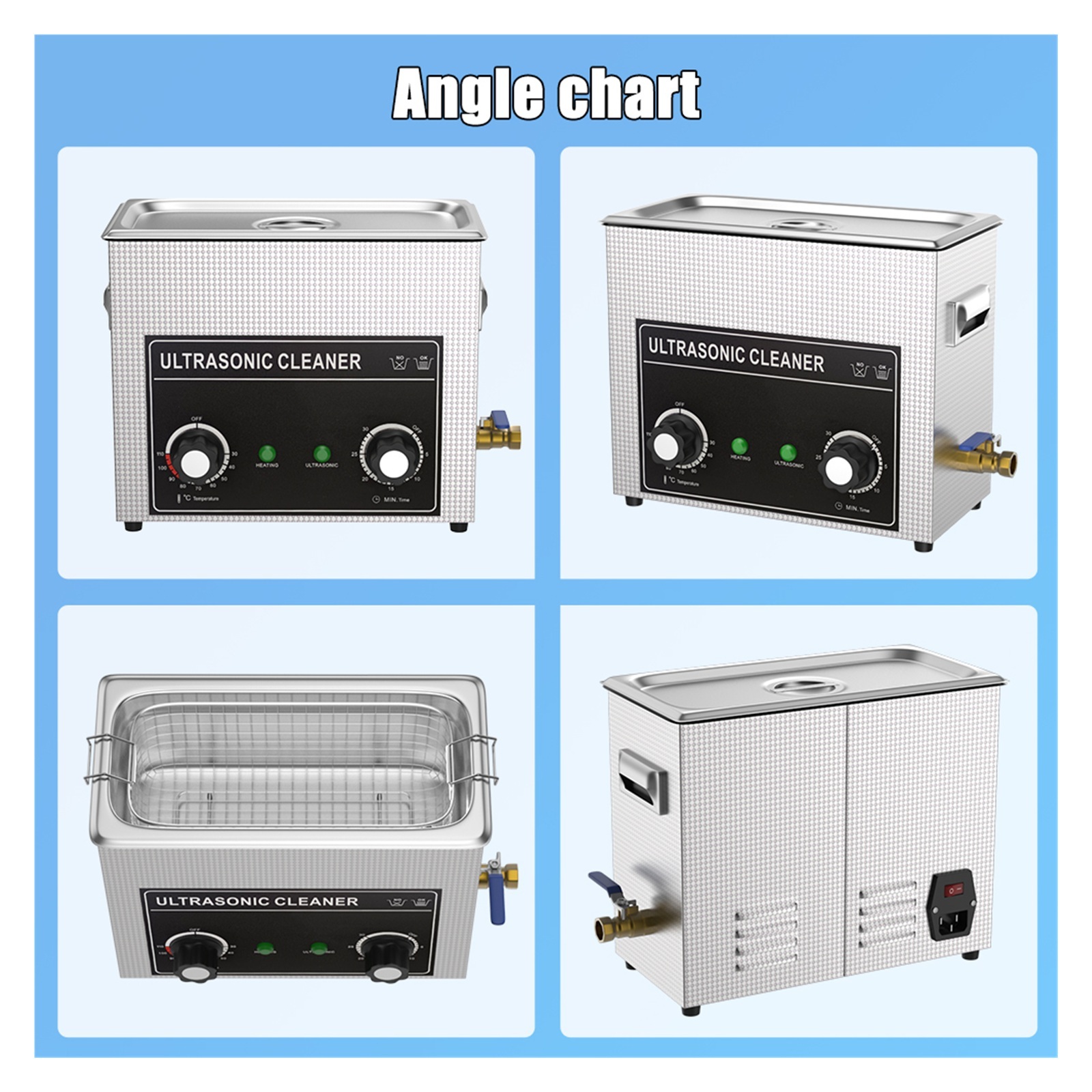 6L Ultrasonic Vinyl Cleaner Machine with Heater Timer Basket UltraSonic Ultrasound Cleaning ,Convenient to Use