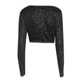 thumbnail image 4 of UJNDER Women's Long Sleeve Sequined Crop Tops for Women Casual Evening Wear Black S, 4 of 4