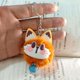 thumbnail image 4 of Llavero con cascabel, cara de zorro peluda, huellas de patas rosas, suave peluche, para bolsos, mochilas, accesorios decorativos., 4 of 8