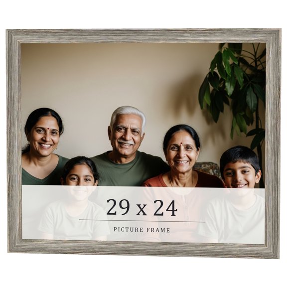29x24 Frame Grey Solid Wood Picture Frame Width 1 Inches | Interior Frame Depth 0.5 Inches |
