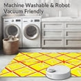 thumbnail image 5 of ODIKA 3'x5' Machine Washable Non-Slip Area Rug, Vibrant Interlocking Softball Seam Design With Bold Athletic Flair High Traffic Rug, Yellow, 670296, 5 of 5