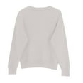 thumbnail image 4 of Comdrip Knit Sweater, Women's Wool Blend Casual Sweaters Crewneck Long Sleeve Knit Pullover Sweater Fall Tops for Women 2025 Pullover Sweaters for Women Light Ashy XL, 4 of 9