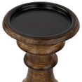 thumbnail image 5 of Northlight Set of 3 Walnut Brown Natural Wooden Pillar Candle Holders 10", 5 of 5