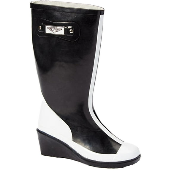 Forever Young Women's Wedge Tall Two-tone Rain Boot