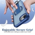 thumbnail image 5 of Case For Apple iPhone 17e / 16e 6.1-inch, Compatible With MagSafe，Integrated Retractable Metal Ring Holder ShockProof Protective Car Mounted Magnetic Case,Blue,For iPhone 17e/16e, 5 of 10