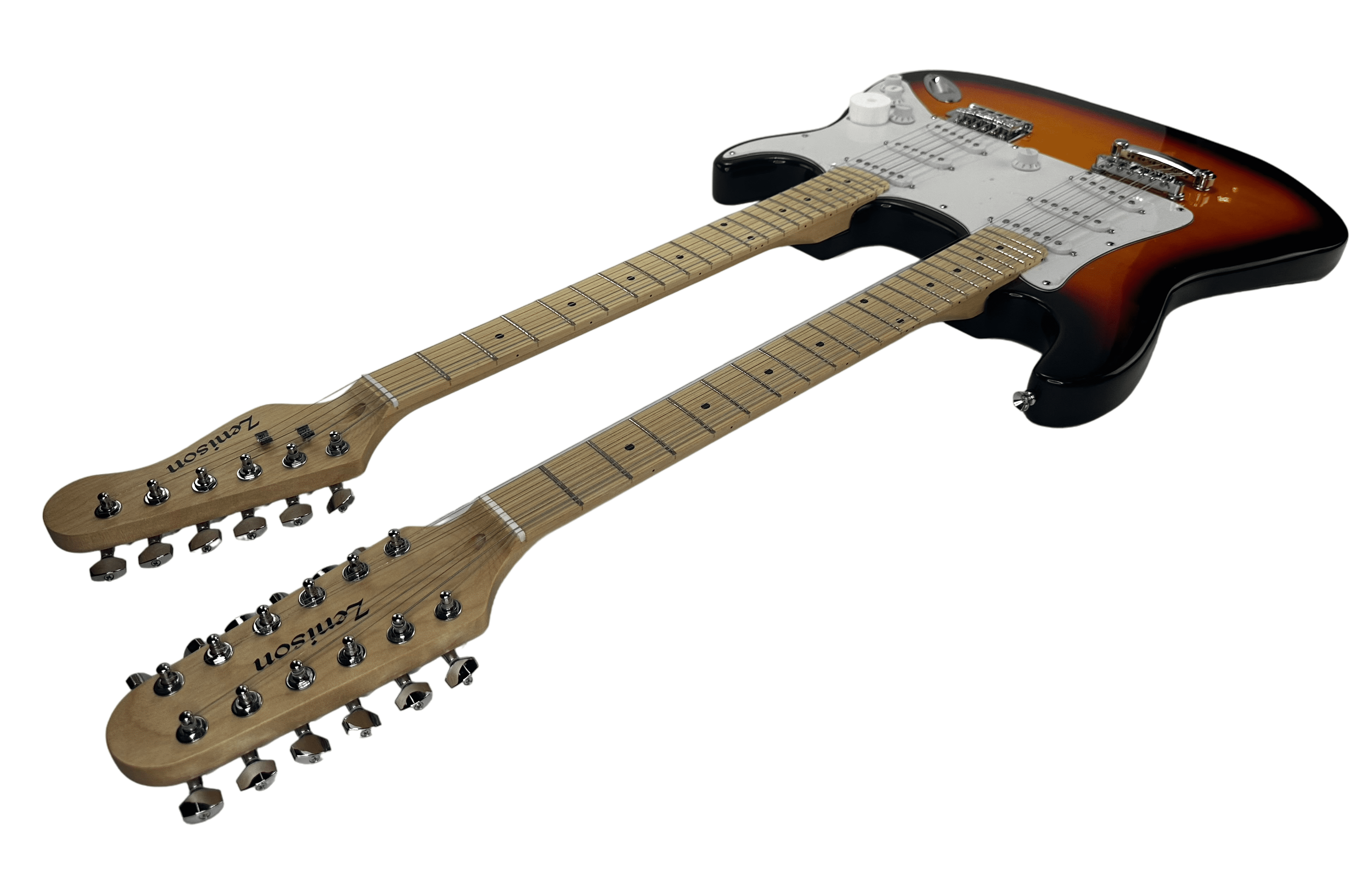 Sunburst Tobacco Double Neck Electric Guitar, 12 & 6 String