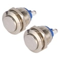 thumbnail image 3 of MasteelfCA 2pcs 19mm High Waterproof Momentary Stainless Steel Metal Push Button Switch (Silver), 3 of 7