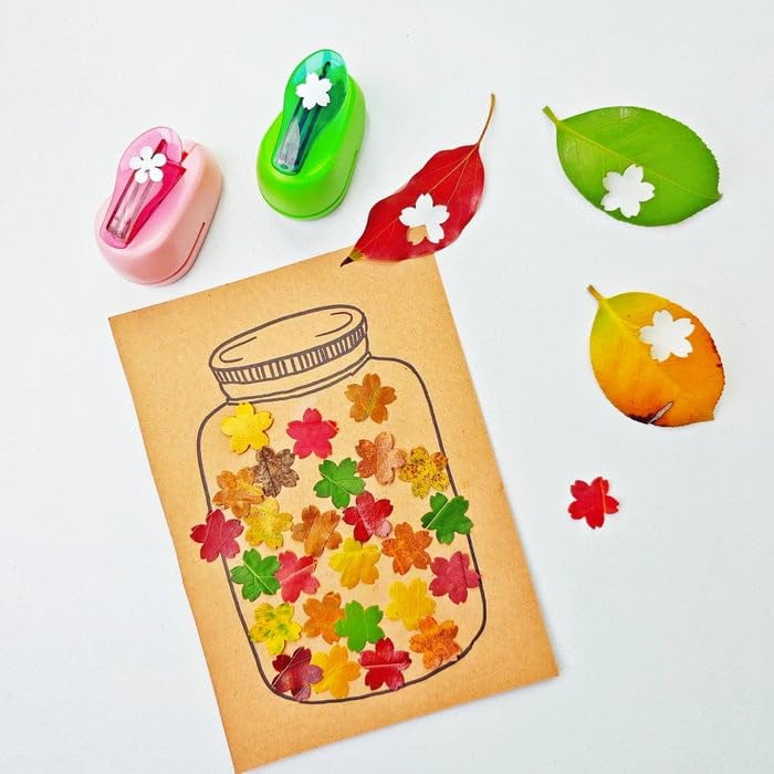 Creative  DIY Puncher Craft Set, Craft Hole Punch Shapes Set, Hole Punch , Shape Cutters for Crafts, Leaf, Butterfly, Star Heart Flower Punch DIY Projects