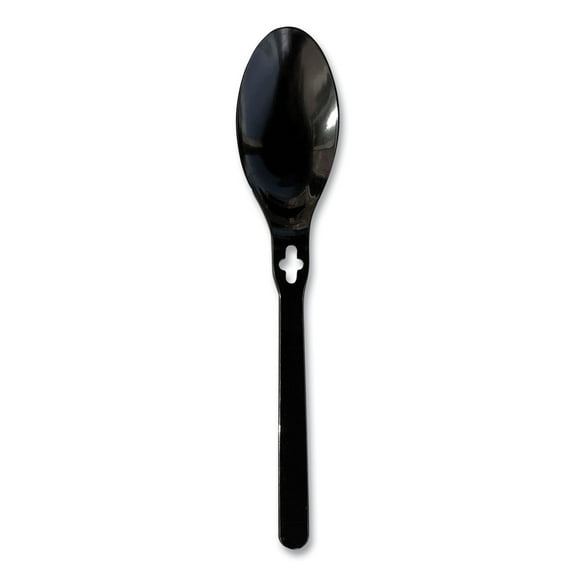 Spoon WeGo Polystyrene Spoon, Black, 1000/Carton