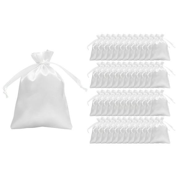 4" x 6" Bulk 96 Pieces Mini White Satin Drawstring Bags