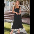 thumbnail image 4 of Vestidos con Volantes para Mujer, Escote Cuadrado, Abertura en el Tobillo, para Bodas, Damas de , Salidas Nocturnas y Clubes. Negro M, 4 of 8