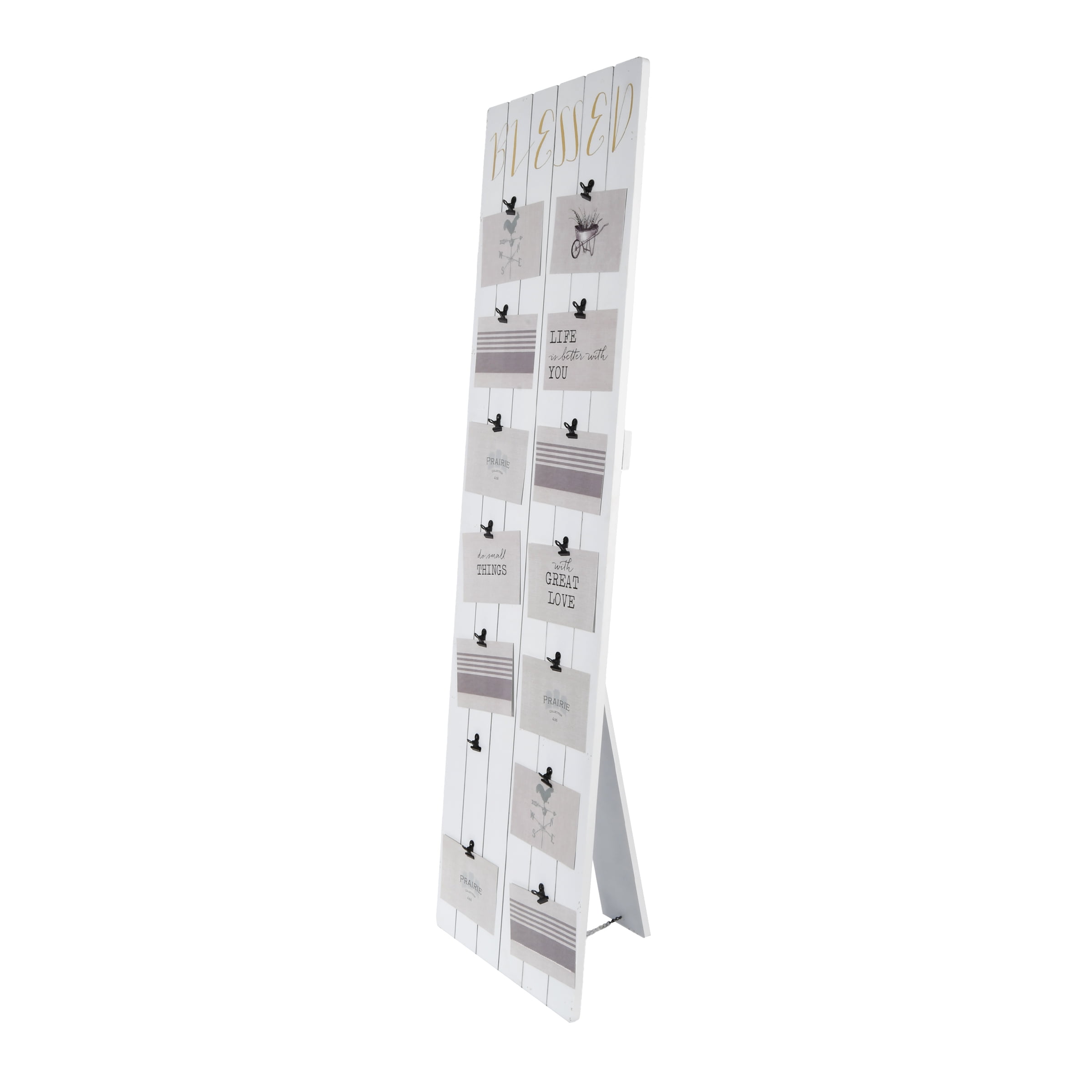 Prinz Prairie "Family" Standing Easel Collage Picture Frame for Twelve 4" x 6" Photos, White