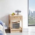 thumbnail image 2 of Bedside Nightstand,Modern Table with 1 Drawer and 1 Open Shelf, End Side Table for Living Room, Bedroom, Natural, 2 of 9