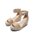 thumbnail image 4 of DREAM PAIRS Women's Wedge Sandals Open Toe Espadrilles Sandals Comfortable Dressy Ankle Strap Platform Sandals Suitable for Work Beach Summer Shoes, 4 of 7