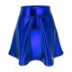 thumbnail image 2 of TaTaai Women Solid Color Shiny High Waist Mini Skirt Stretchy Fabric Soft Machine Washable No Fading Versatile Daily Party Street Casual Wear Above Knee Skirt Gift, 2 of 5