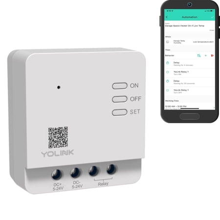 YoLink Relay  YoLink 1/4 Mile Super Long Range Smart Relay Compatible with Alexa  Google  and IFTTT  Max. 5 amps - YoLink Hub Required price history on PriceWatchPro