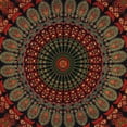 thumbnail image 3 of Bless International Indian hippie Bohemian Psychedelic Golden Blue Peacock Mandala Wall hanging Bedding Tapestry (Golden Green, Poster (30x40Inches)(76x101cms)), 3 of 4