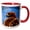 Red/White, variant on 3drose, Alert and at Attention, the Majestic Hawk Constantly Scans the Horizon, 15oz Mug