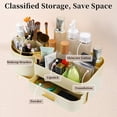 thumbnail image 4 of Organizador de Maquillaje Único Bargains Organizador de Maquillaje Giratorio de 360° para Tocador con Cajones para Lociones Brochas Crema Blanca, 4 of 7