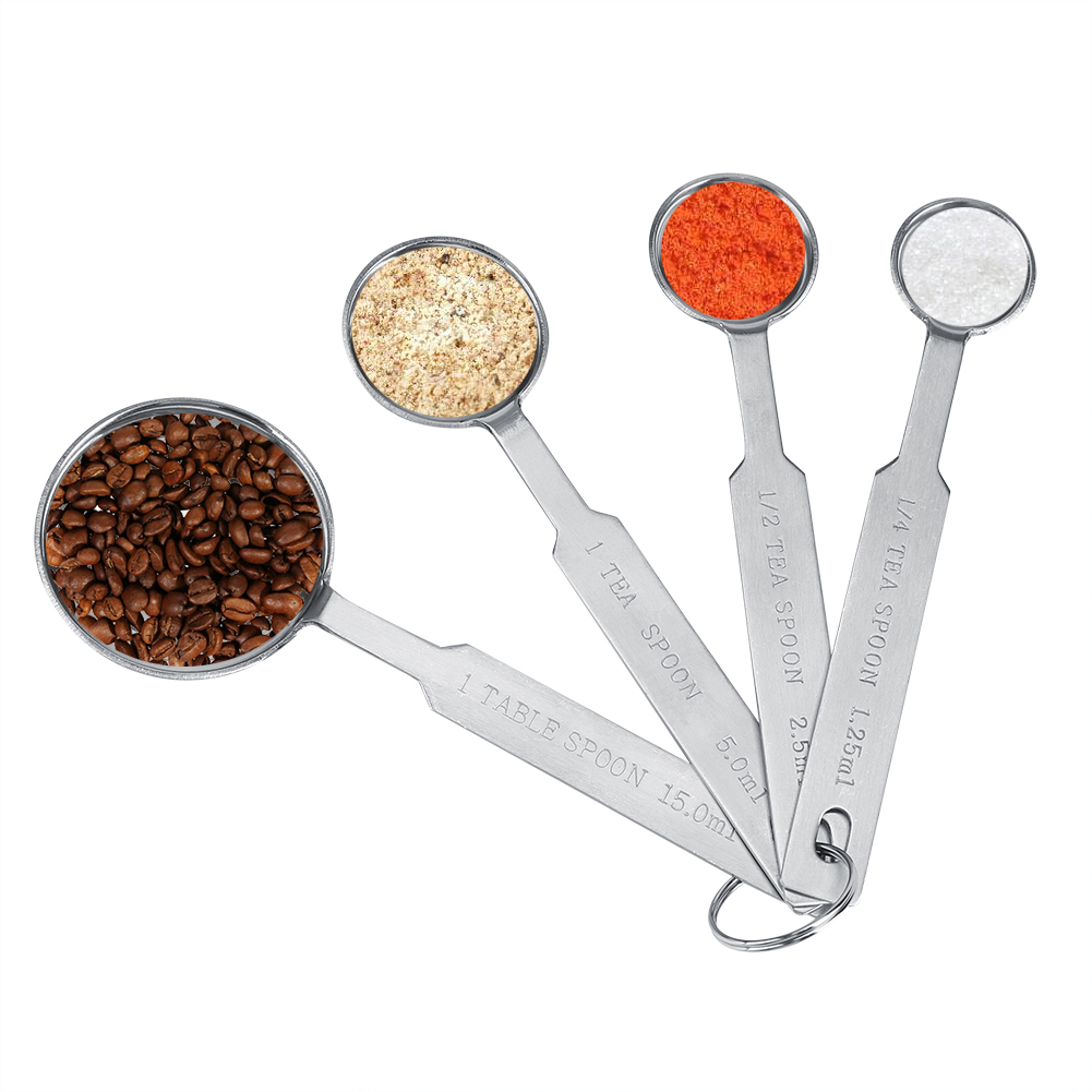 Akozon Stainless Steel Measuring Spoons Set of 4 for Dry And Liquid
