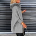 thumbnail image 4 of Womens Coat with Furry Hood Zipper Closure Front Pockets Loose Fit Outerwear for Daily Wear Warm Winter Jacket Gray 2XL, 4 of 6