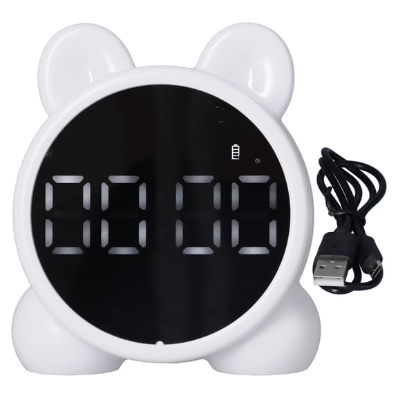 P1 Bluetooth Speaker Alarm Clock Rechargeable Digital Alarm Clocks with Bluetooth Speaker for Kids Bedroom OfficeWhite