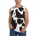 thumbnail image 3 of Uemuo Cow Skin 2 Pattern Men's Sleeveless T-Shirt,Muscle Athletic Tank Top, Moisture-wicking Quick-dry Breathable Classic Tee Top for Gym Run Outdoor Sports-, 3 of 8
