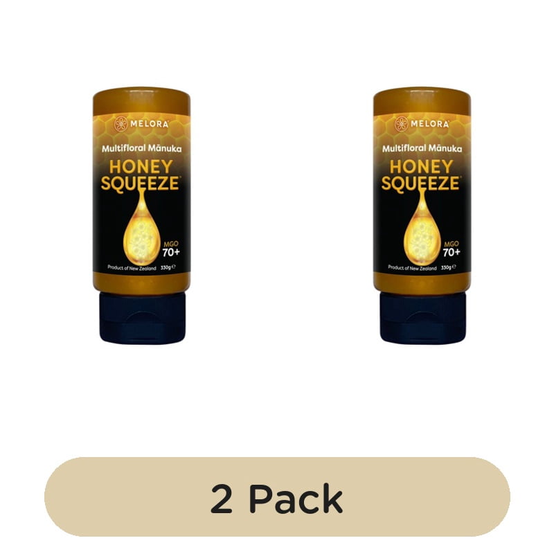 Melora Manuka Honey 70MGO Squeezy 330g, British Import (Pack of 2)
