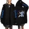 thumbnail image 3 of Sudadera con capucha de dibujos animados para mujer, ropa de calle de Manga con cremallera, de Disney, Stitch, Harajuku, 3 of 3