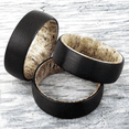 thumbnail image 6 of Wedding Band Ring for Men Black Tungsten Carbide Deer Antler Inside Wedding Band Ring, 6 of 7