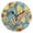 Black, variant on Tropical Surfboards Flowers Leaves Hawaii Round Wall Clock Silent Analog Battery Operated Gold Pointer Home Decor 9.84" Diameter