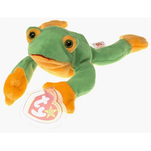 4039 for sale online Ty Beanie Babie Green and Yellow 8in smoochy Frog 