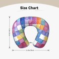 thumbnail image 3 of U-Shaped Pillow 11.8×9.8in With Pillow Core Comfortable Soft Invisible Zipper For Daily Travel Driving Office Aliceblue Colorful Houndstooth Hand-Drawn Sketch_2, 3 of 8