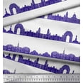 thumbnail image 2 of Soimoi Blue Rayon Fabric Indian Monuments Architectural Printed Fabric 1 Yard 42 Inch Wide, 2 of 3