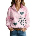 thumbnail image 2 of Heart Shirts for Women Valentine Lapel Collared Long Sleeve Button Up Dressy Blouses Cute Casual Outfits, 2 of 4
