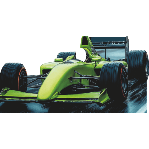 SS11137 Green F1 Formula 1 Race Car Stand In Cardboard Cutout Standee Standup