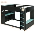 thumbnail image 2 of Harper & Bright Designs Full Size Gaming Loft Bed with Height-adjustable Desk & RGB Lights, Full Wood Loft Bed Frame with Storage Compartments & Hanging Rod, Blue, 2 of 17