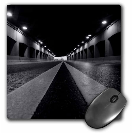 3dRose Road Bridges Black and White Tunnel, Mouse Pad, 8 by 8