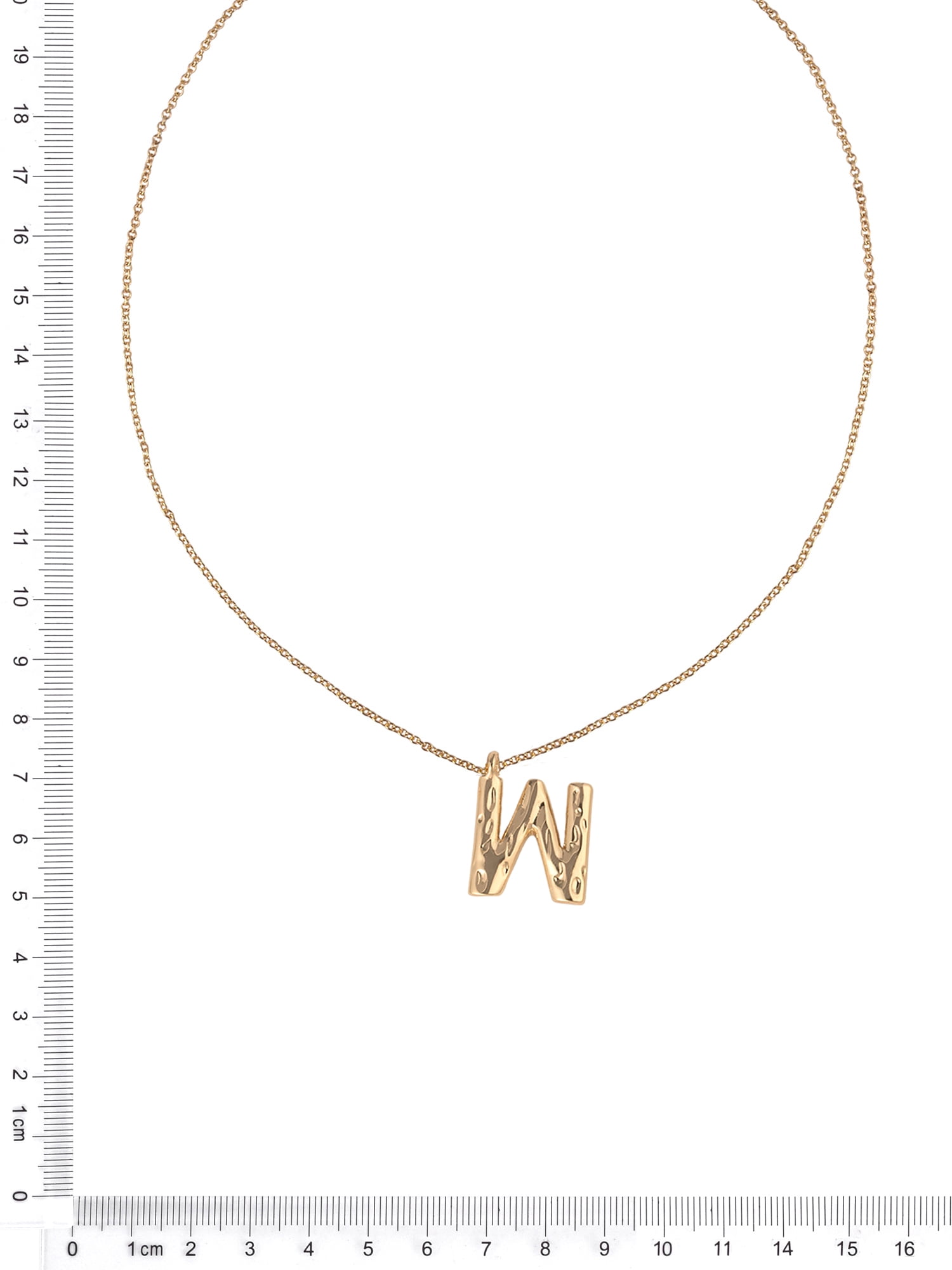 Time and Tru Goldtone Hammered Initial "W" Pendant Necklace