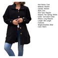 thumbnail image 7 of Fall Spring Women Coat Single-breasted Buttons Loose Solid Color Turn-down Collar Cardigan Long Sleeves Dating Commuting Jacket, 7 of 7