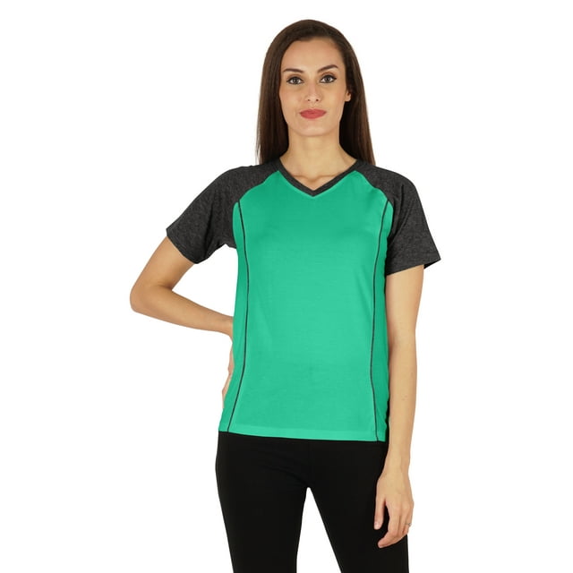 Inkmeso Solid Short Sleeve T-Shirt For Womens Sporty Casual Solid Basic Workout Shirts