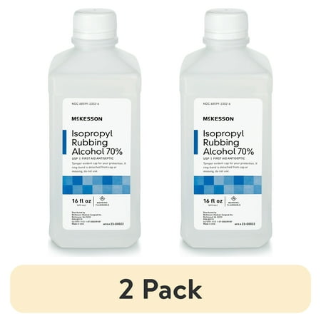 (2 pack) McKesson Isopropyl Rubbing Alcohol - First Aid Antiseptic, 16 oz, 1 count