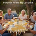 thumbnail image 3 of Round Outdoor Tablecloth with Umbrella Hole and Zipper, Ochre Coastal Starfish Tablecloth with Elastic Waterproof, Ocean Sea Shells Nautical Marine Patio Table Covers for 55" - 60" Pool Tables, 3 of 9